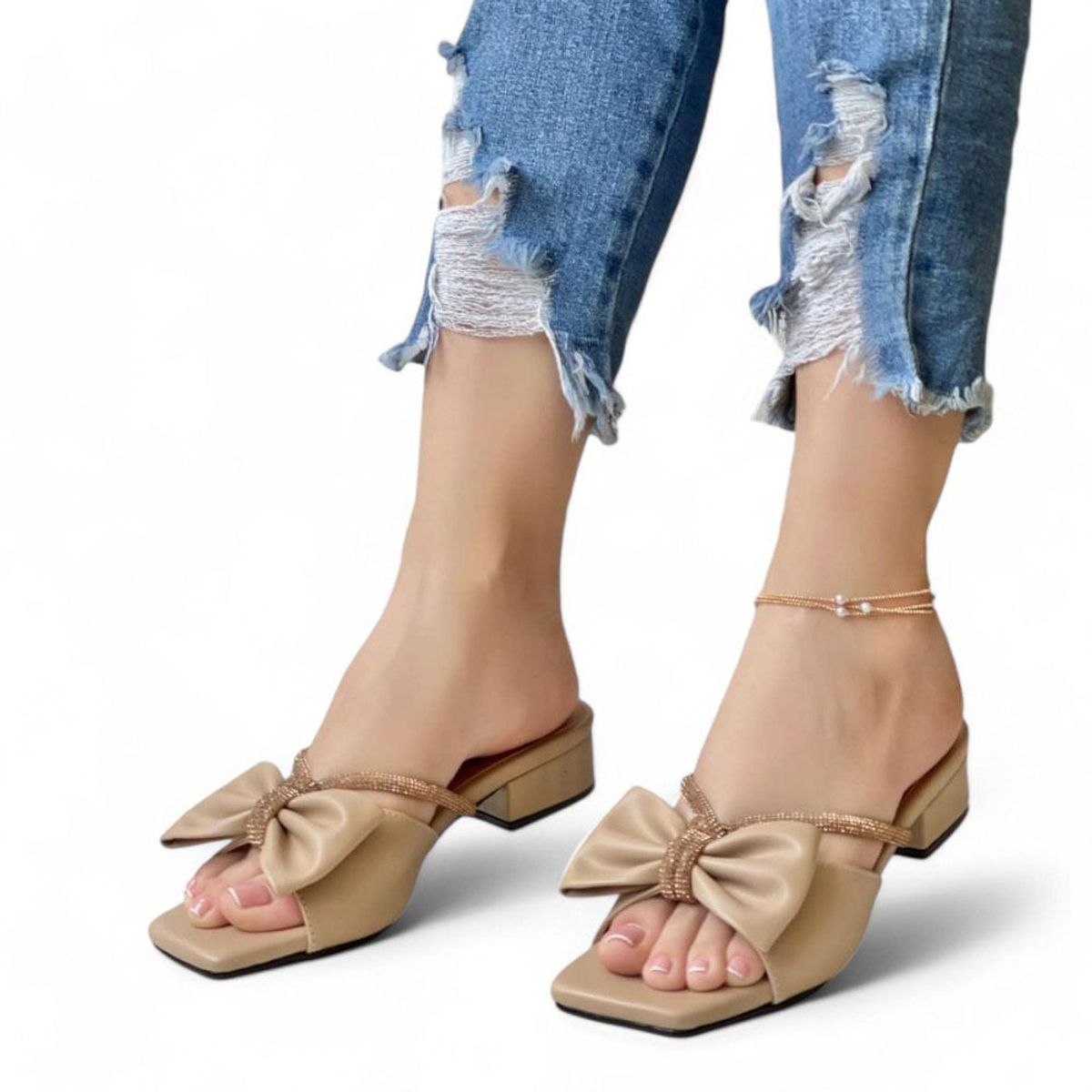 GENERICO - Taco mujer toque moño chic 2086L-50 EXCLUSIVO TACO x3 color beige