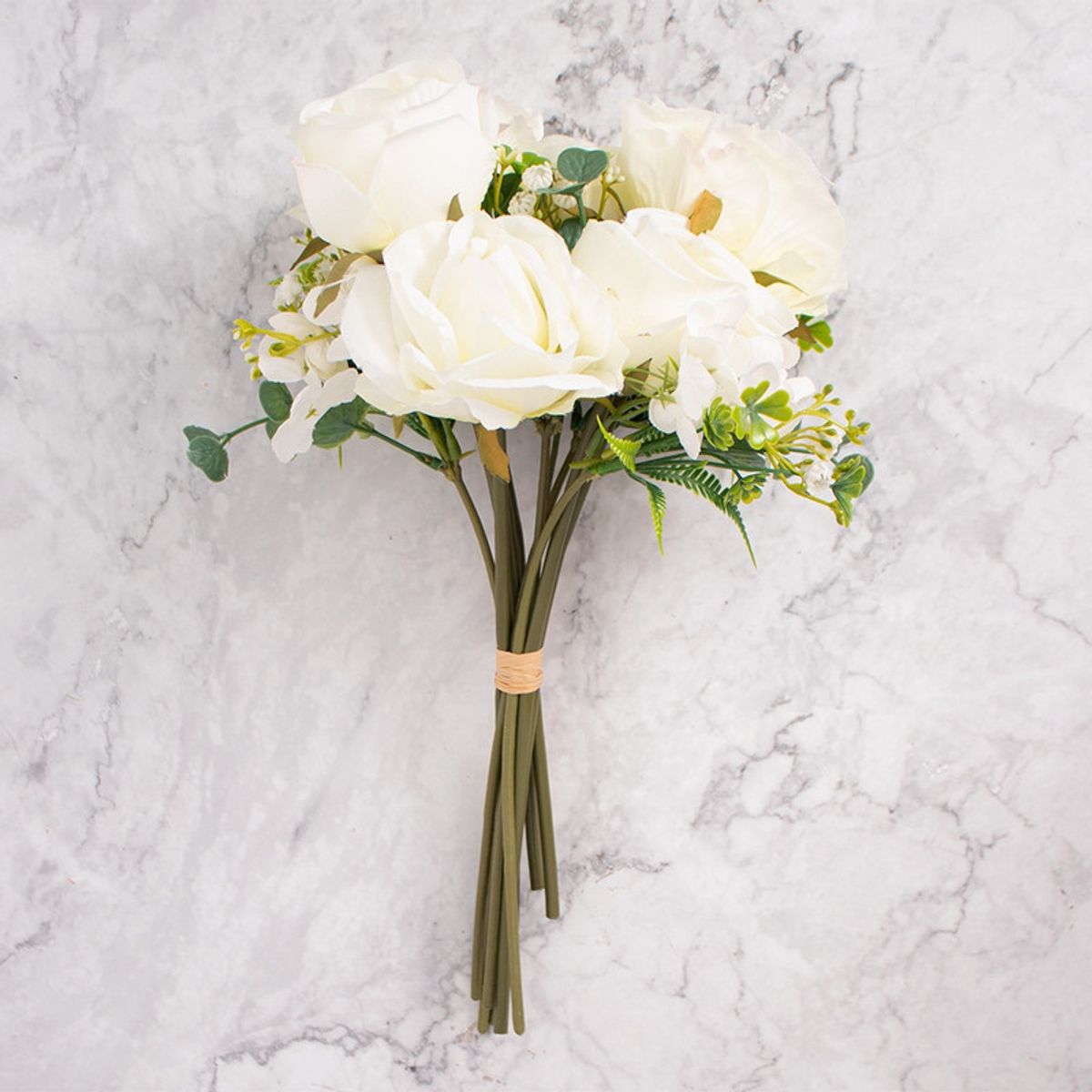 PANADECOR - Ramo de Rosas Artificial Blanco