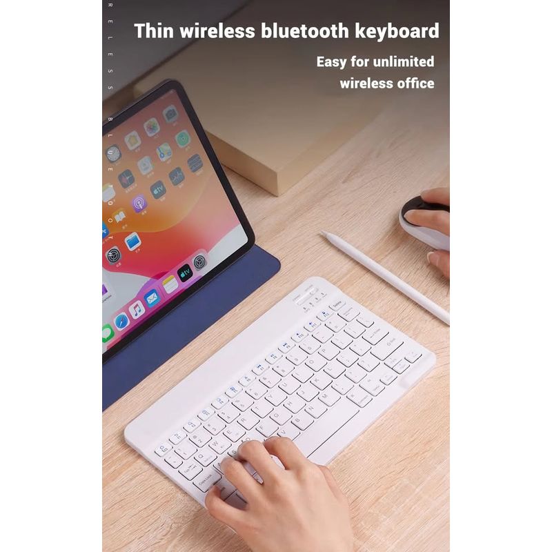 PREMIUM - TECLADO  MOUSE INALAMBRICO BLUETOOTH AJ340169-Blanco