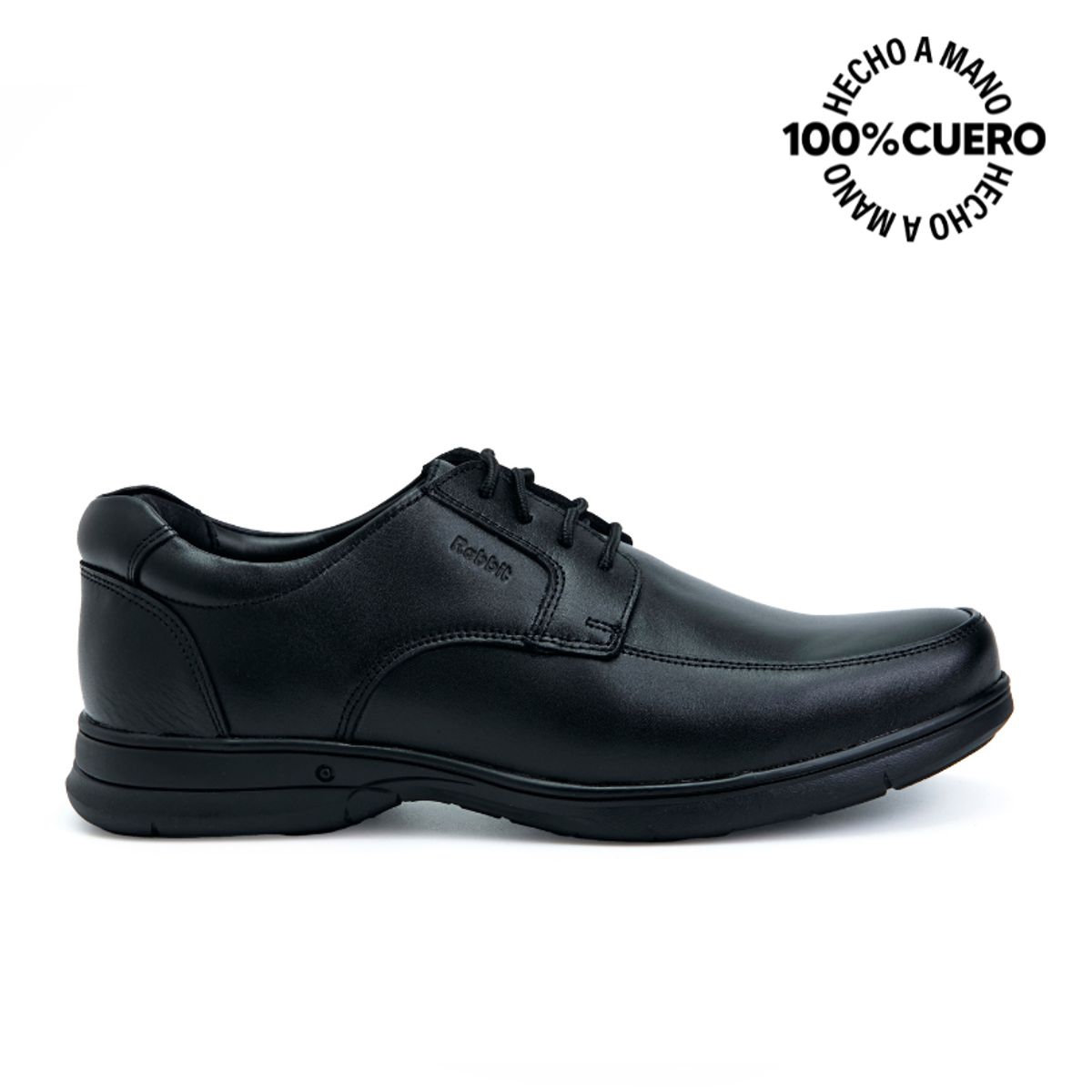 RABBIT - Zapato Escolar Derby Casual PEPE-2504 NEGRO Rabbit Cuero