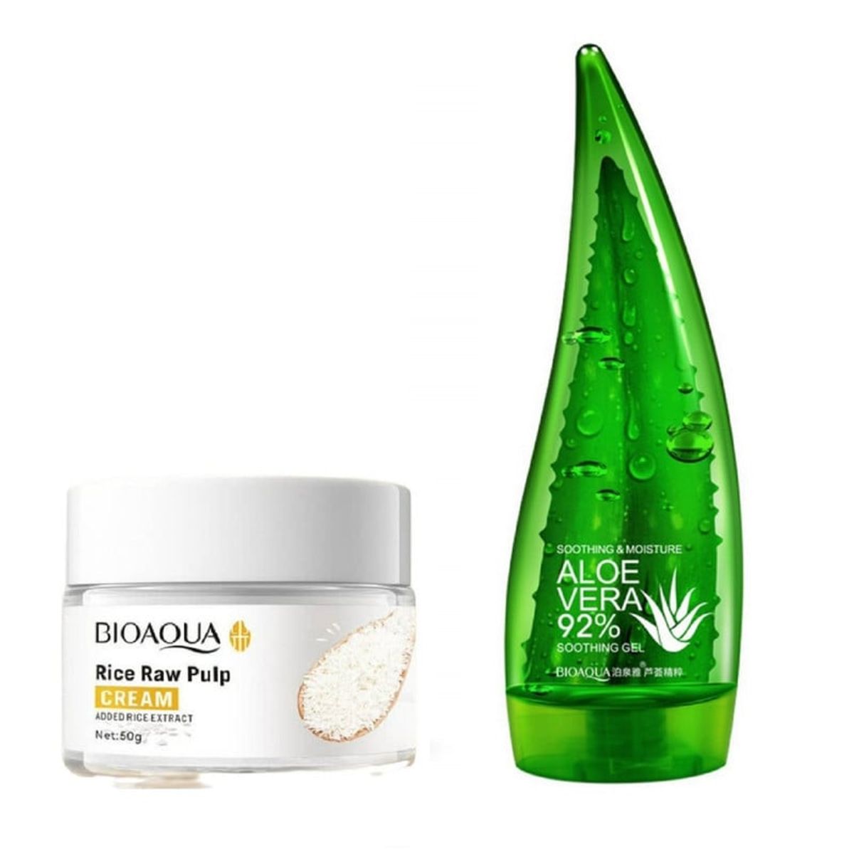 BIOAQUA - Aclarante de Arroz + Crema Corporal Aloe Vera - Bioaqua
