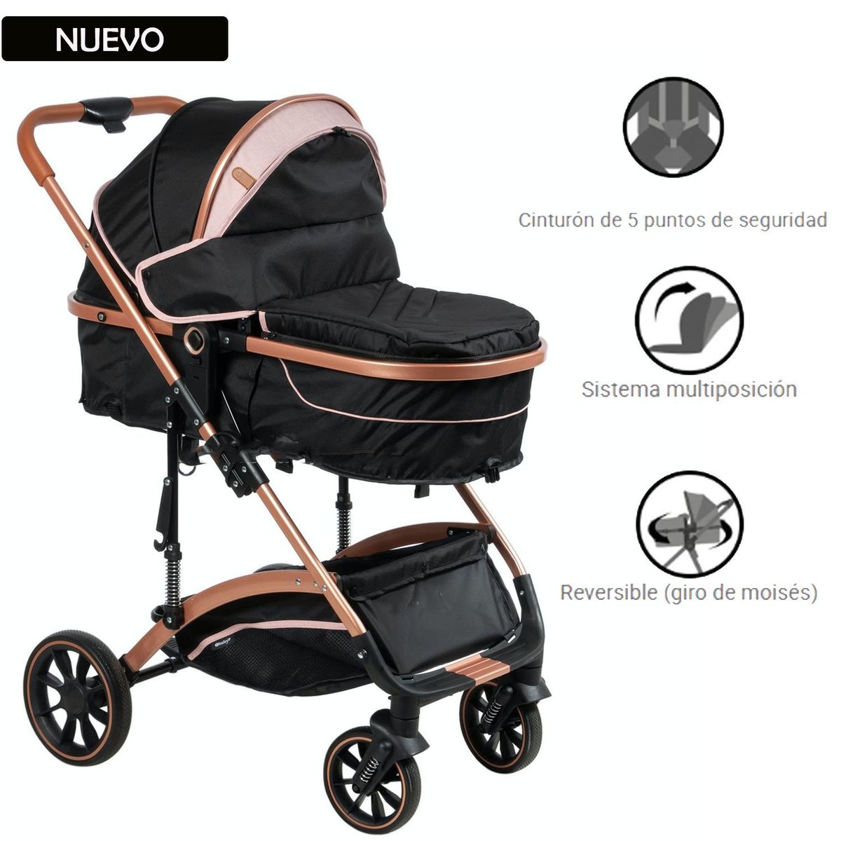 EBABY - Coche para Bebes SUNDANCE EB-157 Rosado