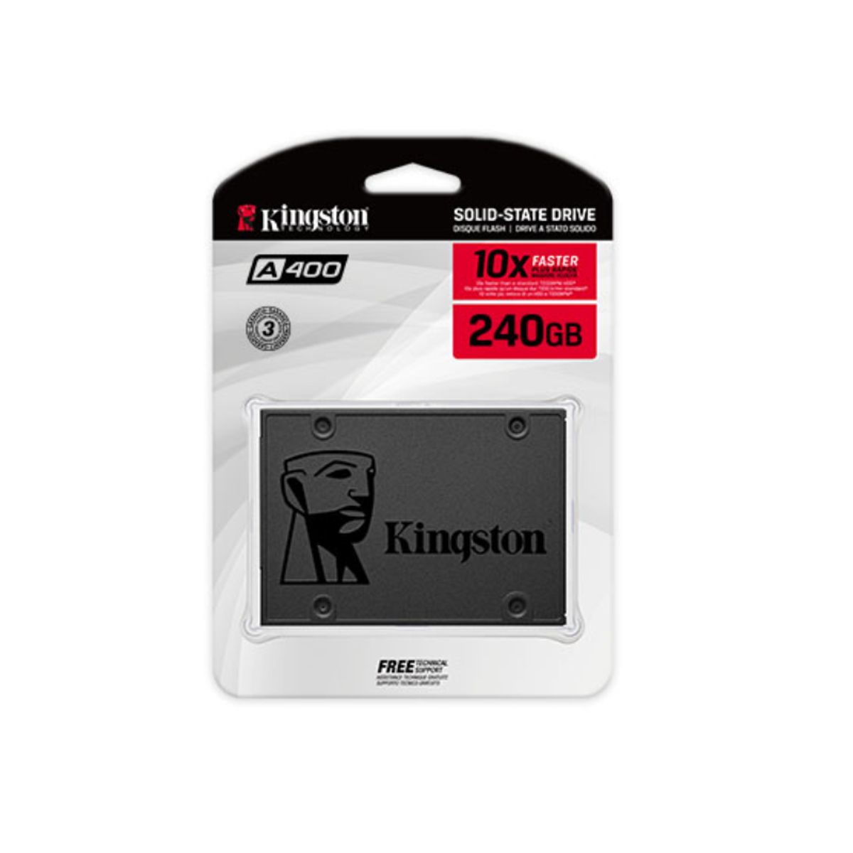 KINGSTON - Disco Solido SSD 240 GB Kingston A400, SATA 3, 2.5 Pulgadas