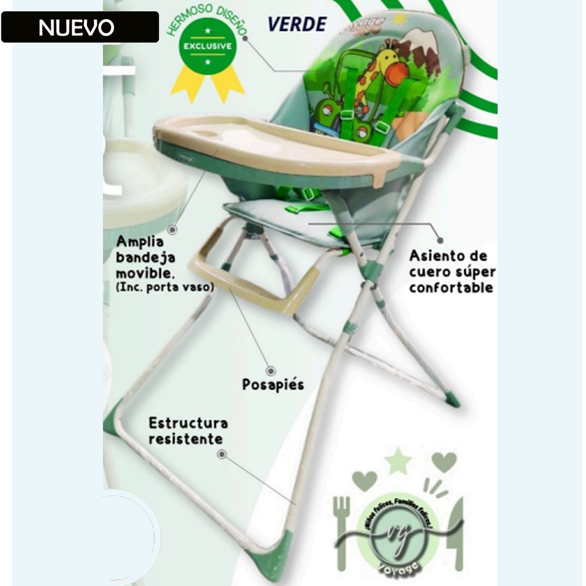 VOYAGE - Silla de Comer para Bebe VOYAGE Verde