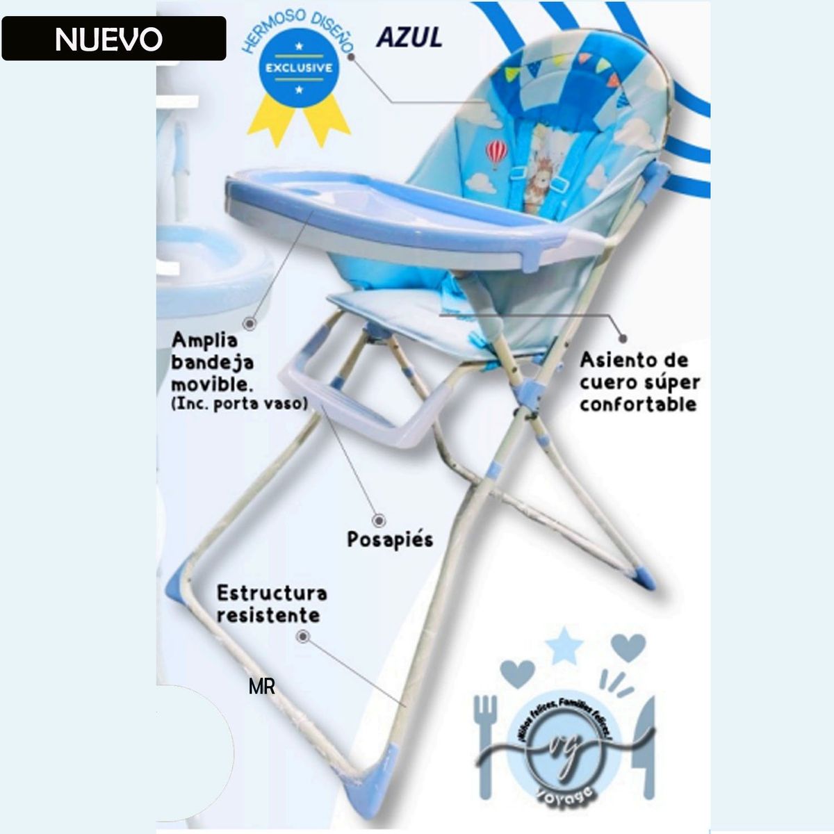 VOYAGE - Silla de Comer para Bebe VOYAGE Azul