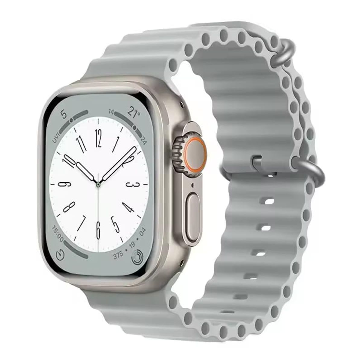 GENERICO - CORREA SILICONA OCEAN PARA WATCH 44-45-46 y 49 mm PLOMO