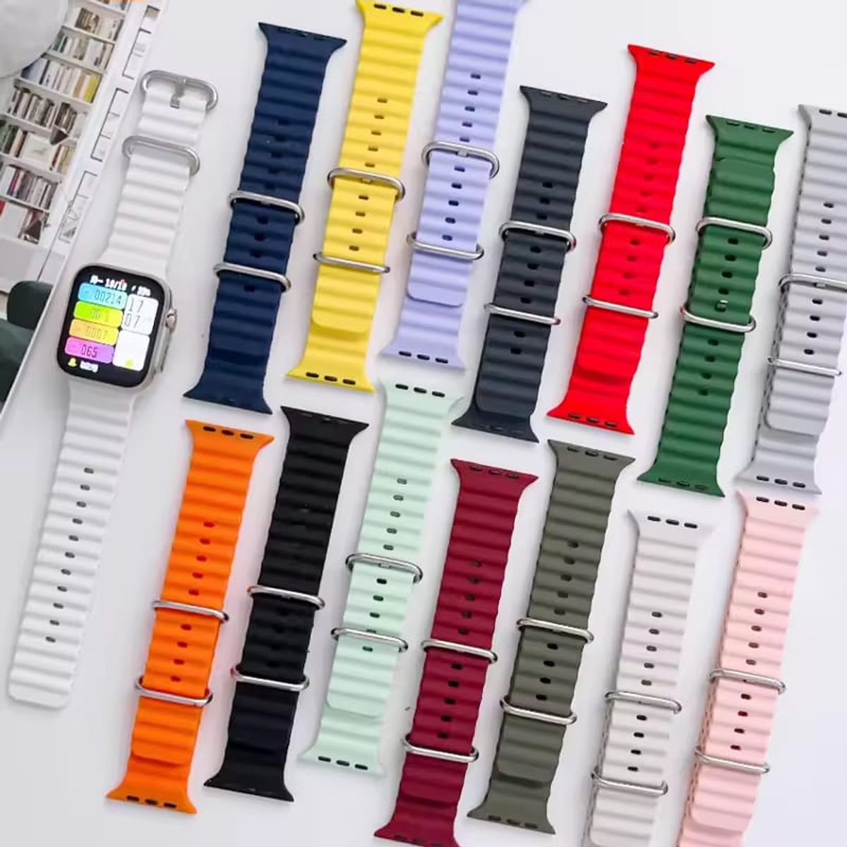 GENERICO - CORREA SILICONA OCEAN PARA WATCH 44-45-46 y 49 mm PLOMO