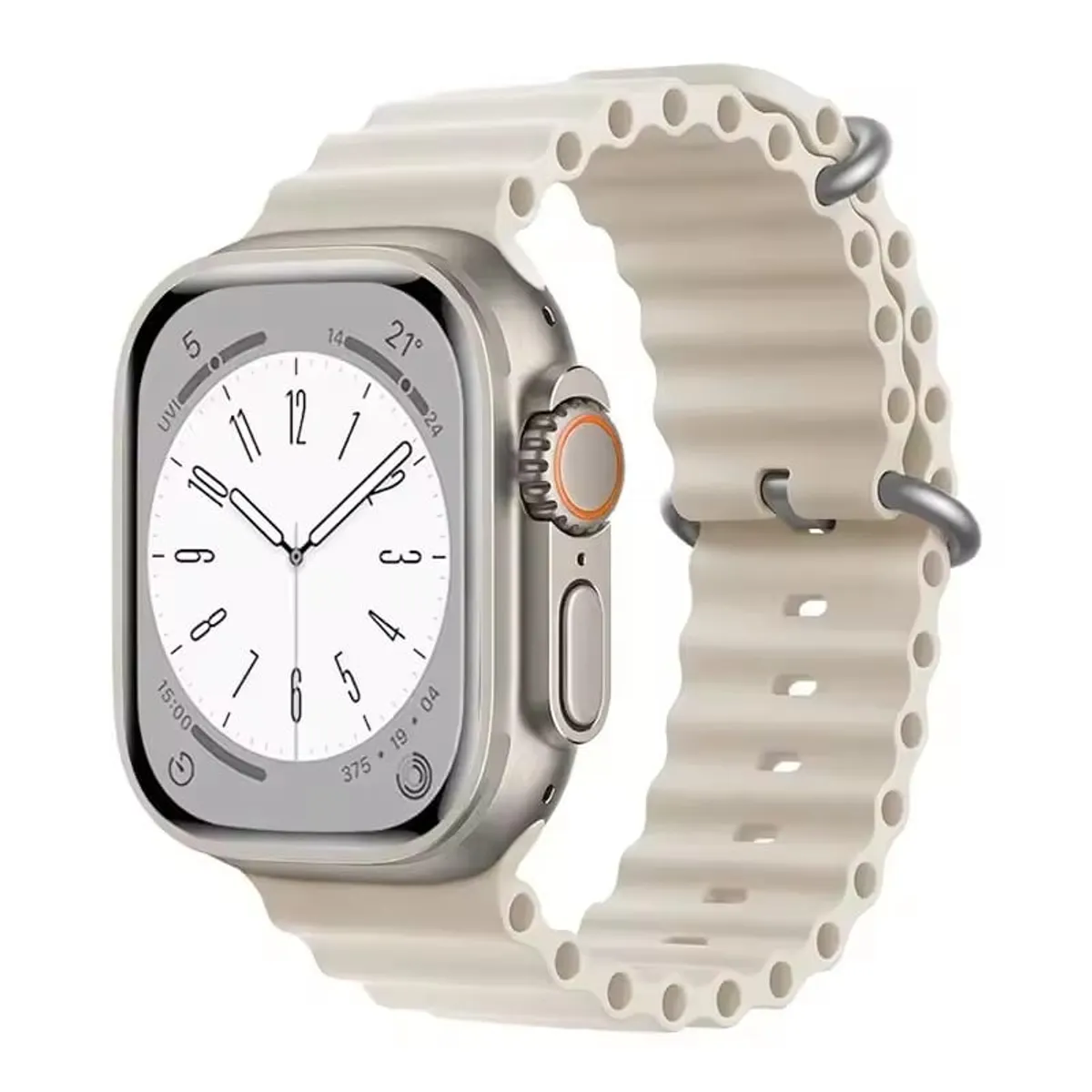GENERICO - CORREA SILICONA OCEAN PARA WATCH 38-40-41-42 mm serie 10 HUESO