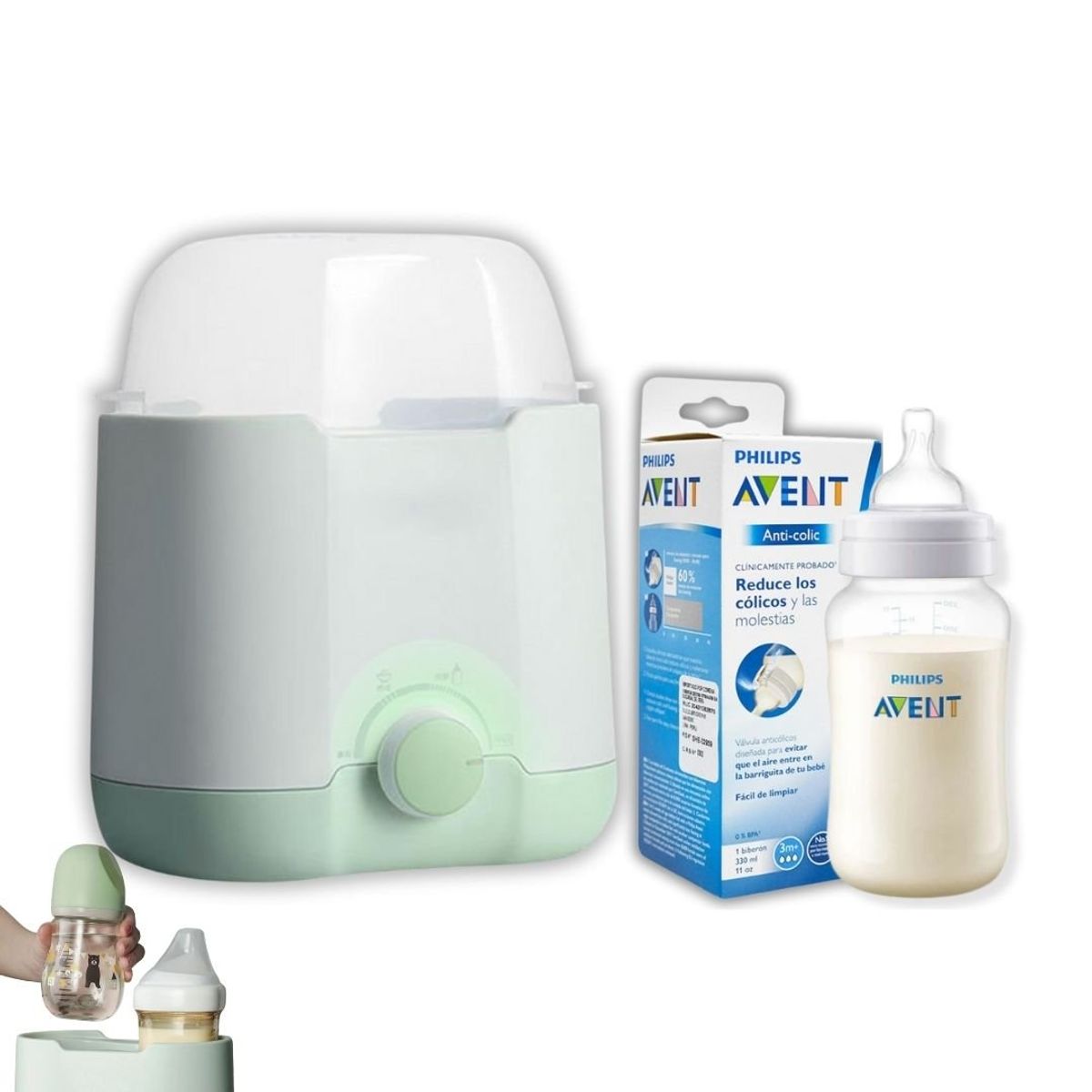 GENERICO - Calentador Y Esterilizador De Biberones 3en1+ Biberon 11Oz