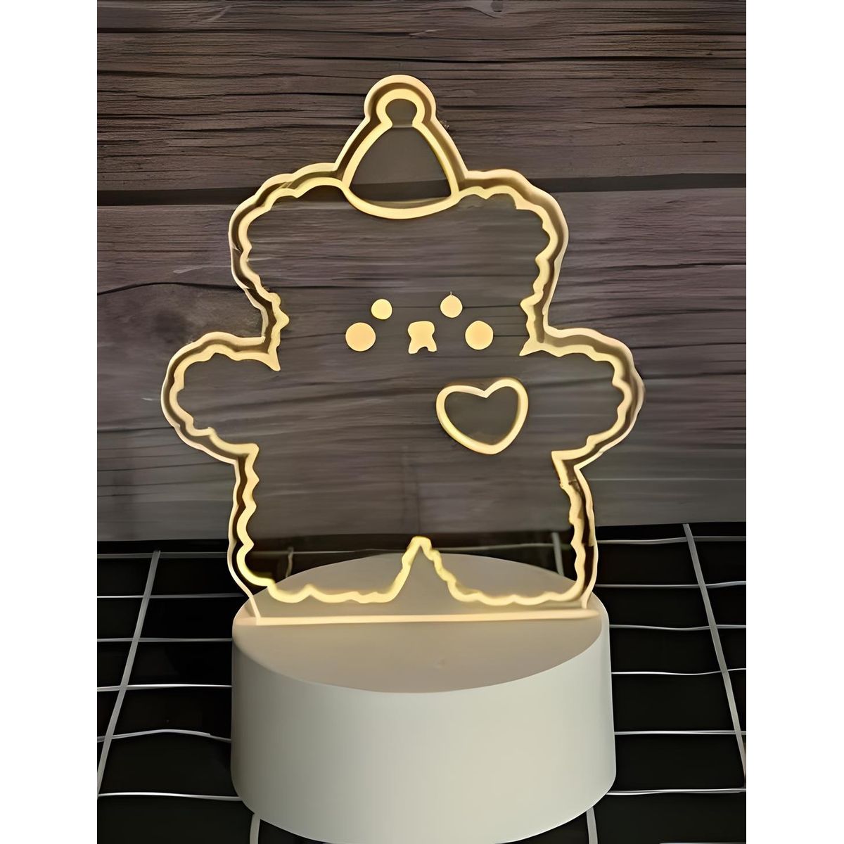 GENERICO - LÁMPARA LUZ LED ILUSIÓN 3D LUZ CÁLIDA DE NOCHE DISEÑO PAYASO