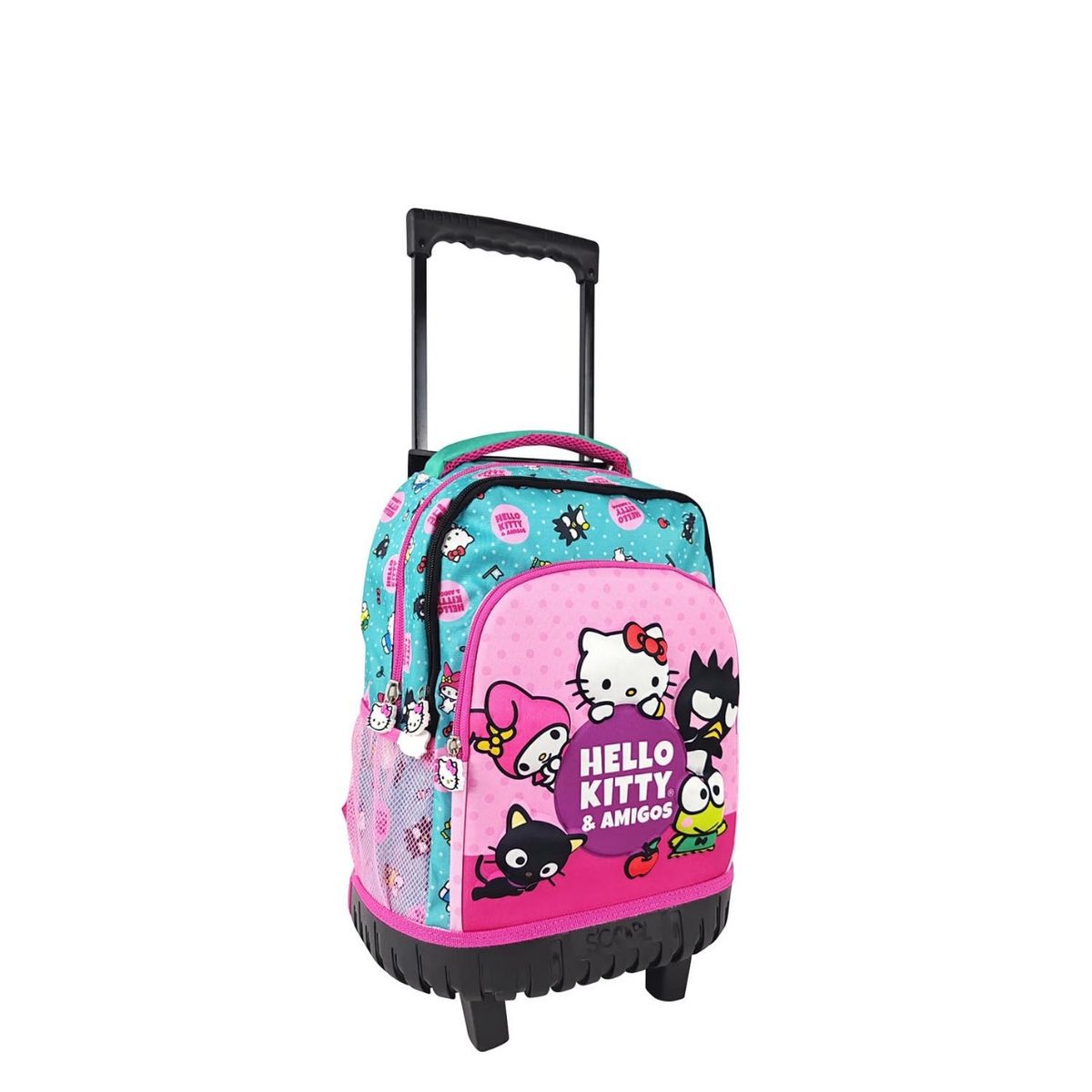 SCOOL - SET MOCHILA HELLO KITTY Y AMIGOS OFICIO MOCHIRUEDAS PREMIUM 3 PZAS