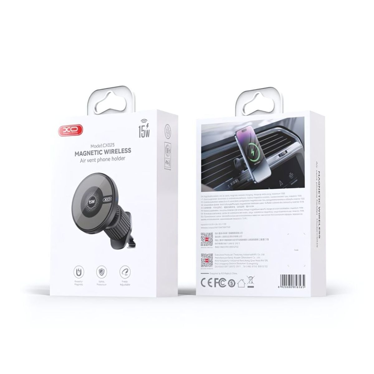 GENERICO - Soporte magnetico de carga para rejilla de ventilación 15W XO-CX025