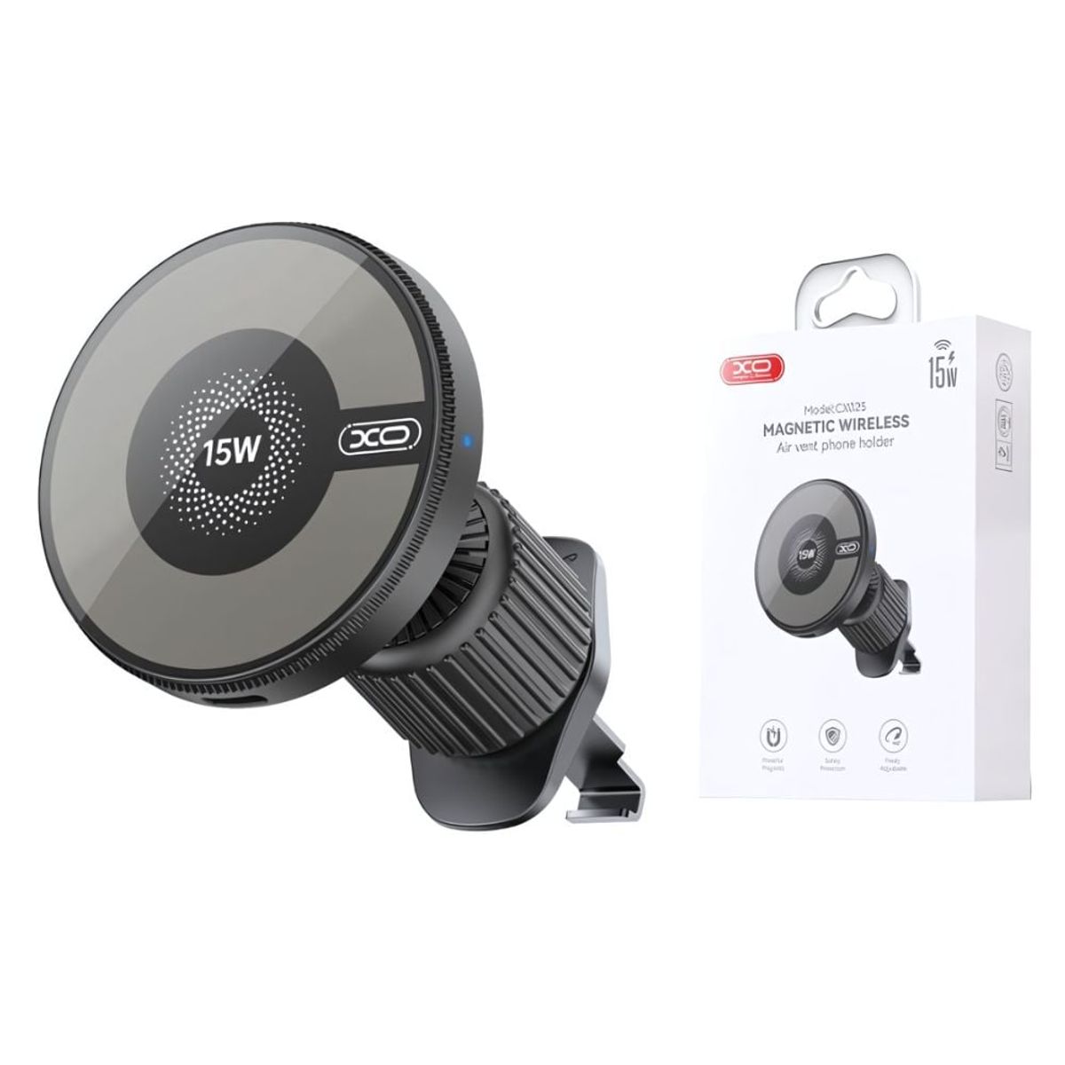 GENERICO - Soporte magnetico de carga para rejilla de ventilación 15W XO-CX025
