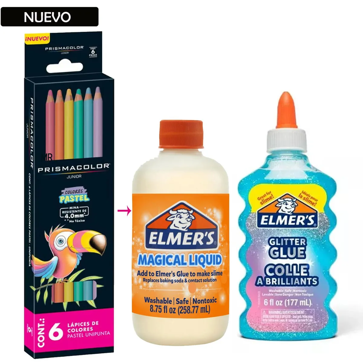 PRISMACOLOR - Lápices de Colores Junior 6Pz +Pack Slime