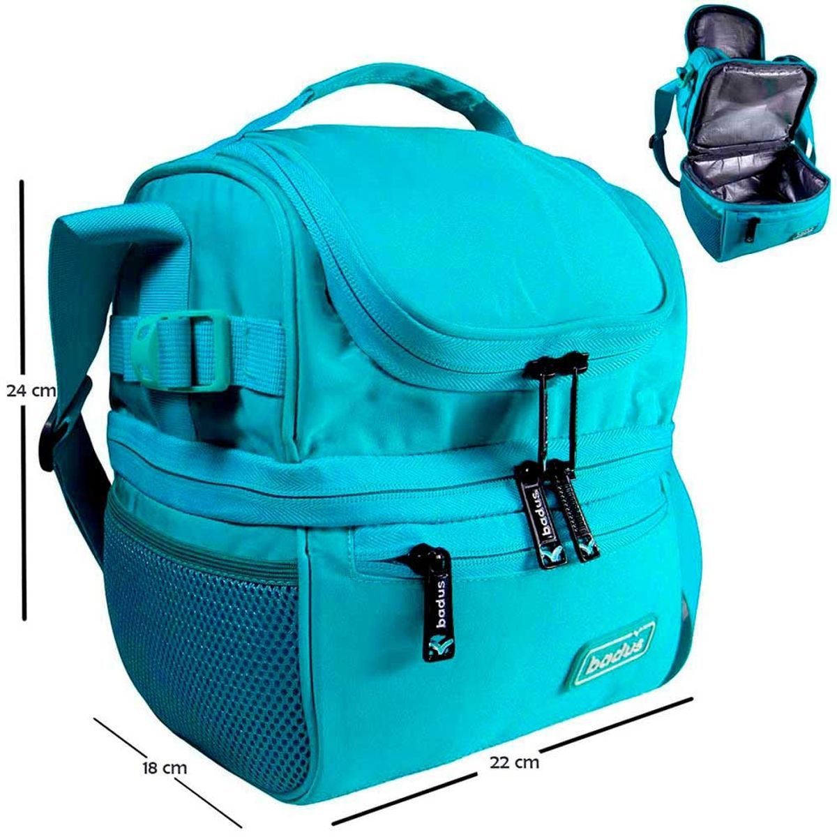 GENERICO - Lonchera Térmica Gruesa Ejecutiva de 2 Compartimentos - Verde Pastel