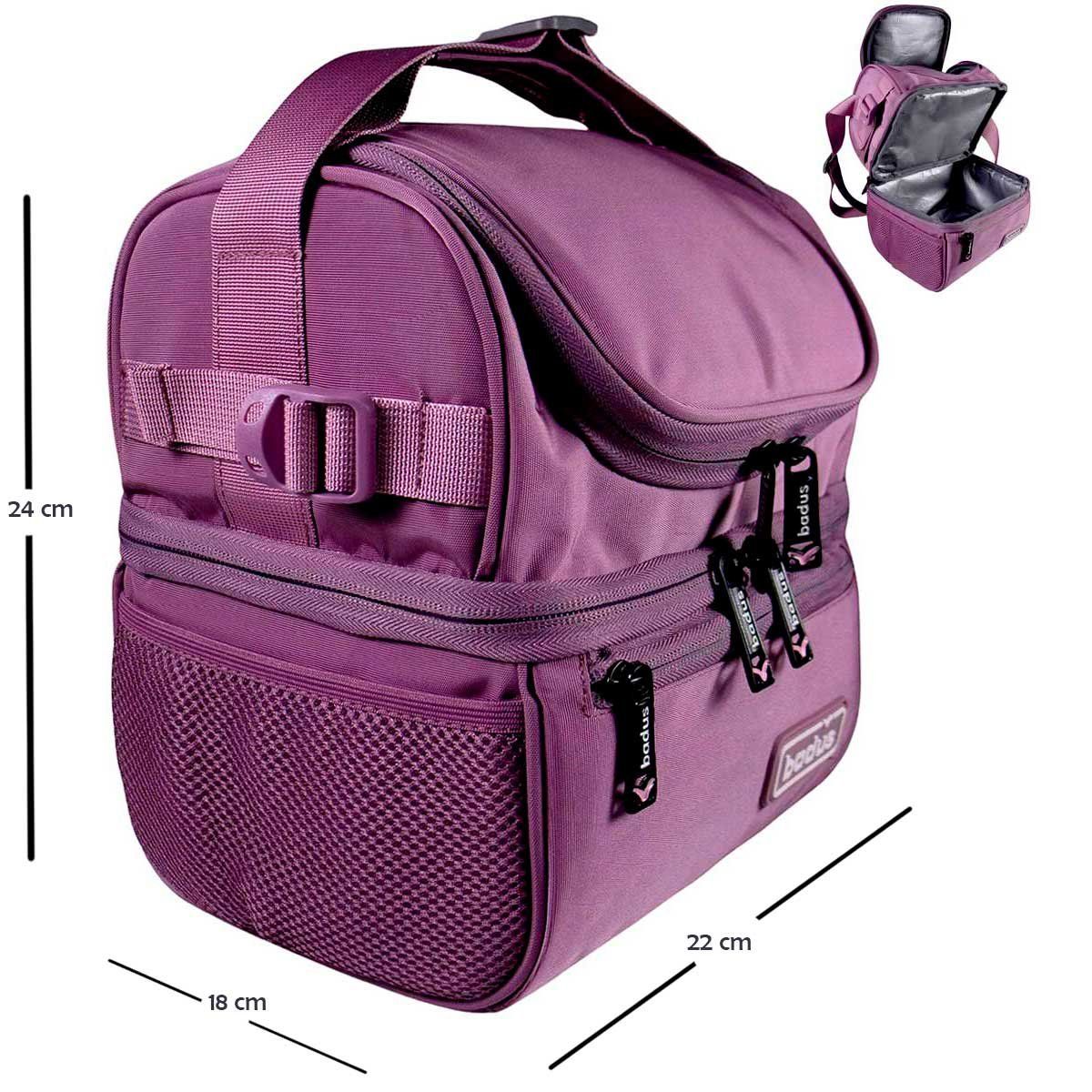 GENERICO - Lonchera Gruesa Térmica Ejecutiva de 2 Compartimentos - Uva