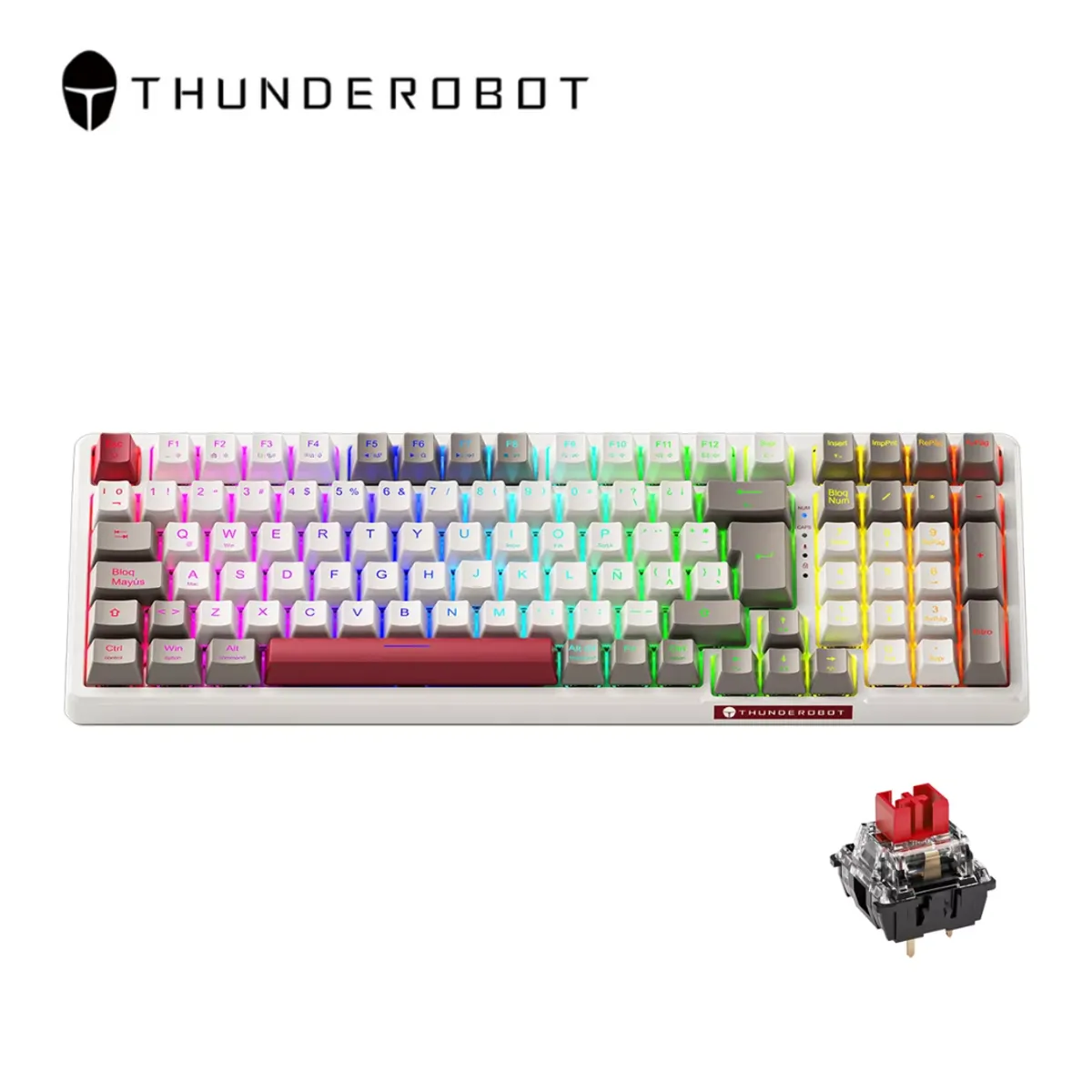 THUNDEROBOT - Teclado Mecánico Gamer Thunderobot K98 Switches Rojos Outemu