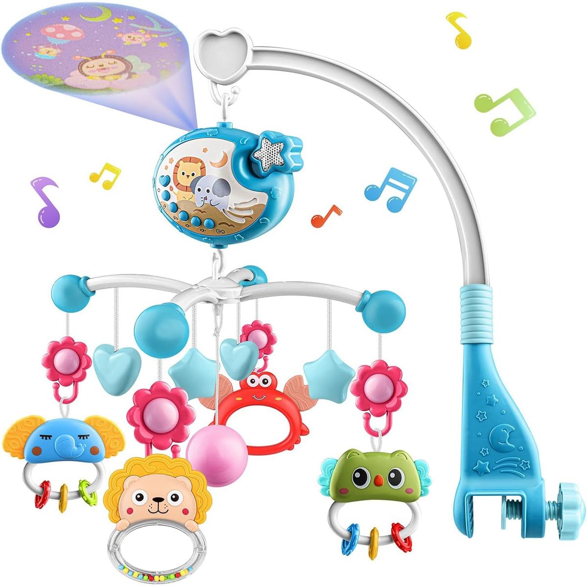 GENERICO - Móvil Cuna Proyector de Imagen con Control Remoto Celeste