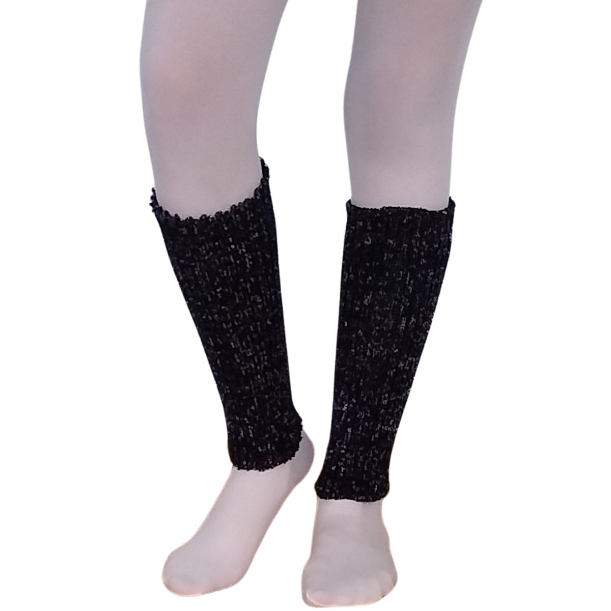 NACIONAL - Escarpines Calentadores Cortos Danza Ballet - Par - Negro J