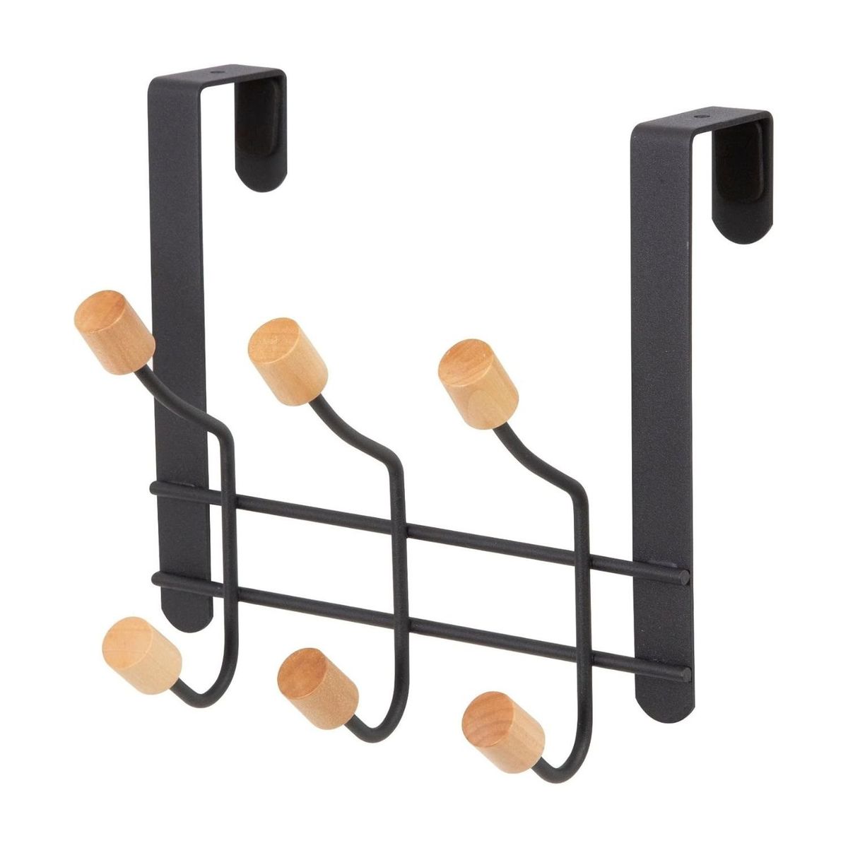 GENERICO - Colgador para Puerta de 6 Ganchos Negro