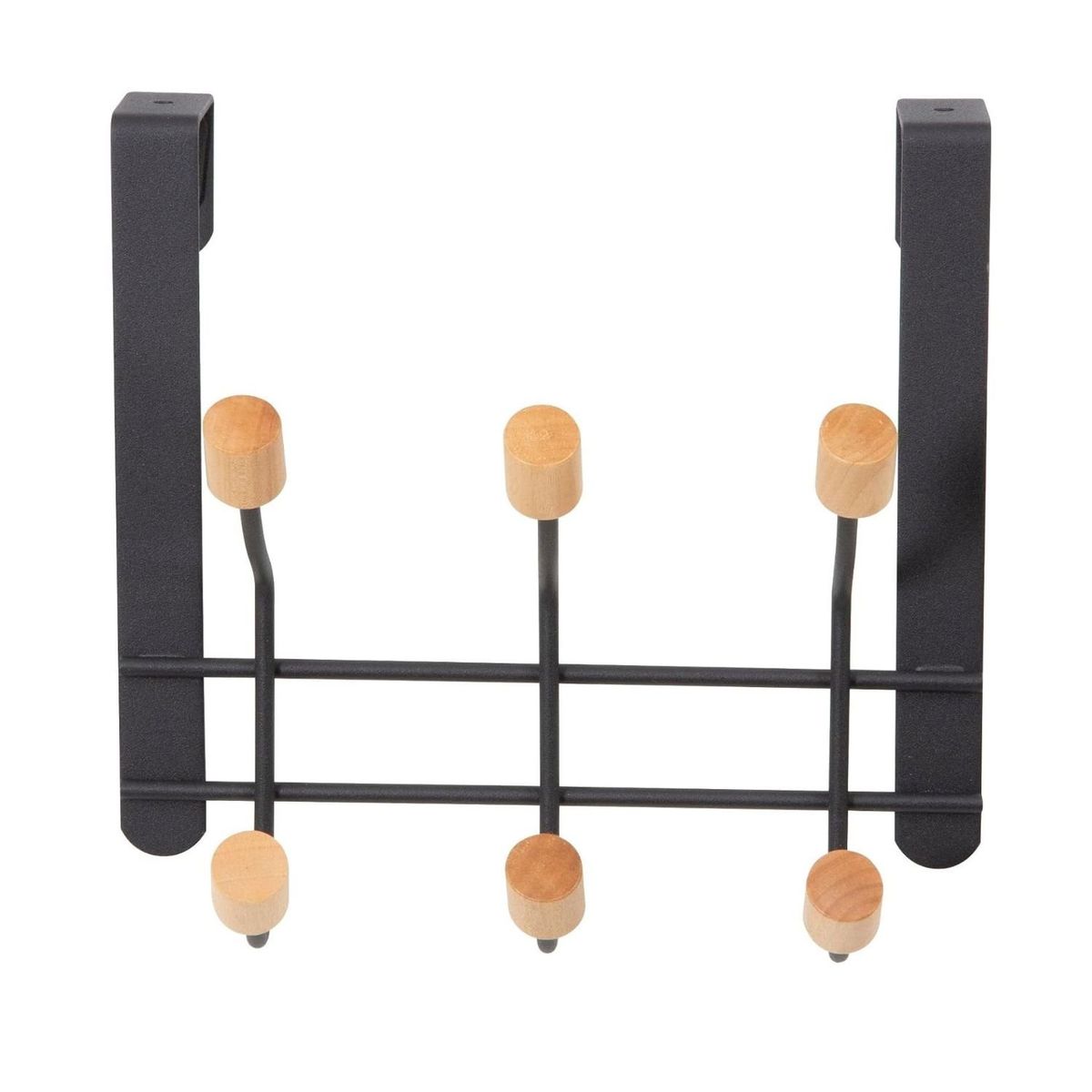 GENERICO - Colgador para Puerta de 6 Ganchos Negro