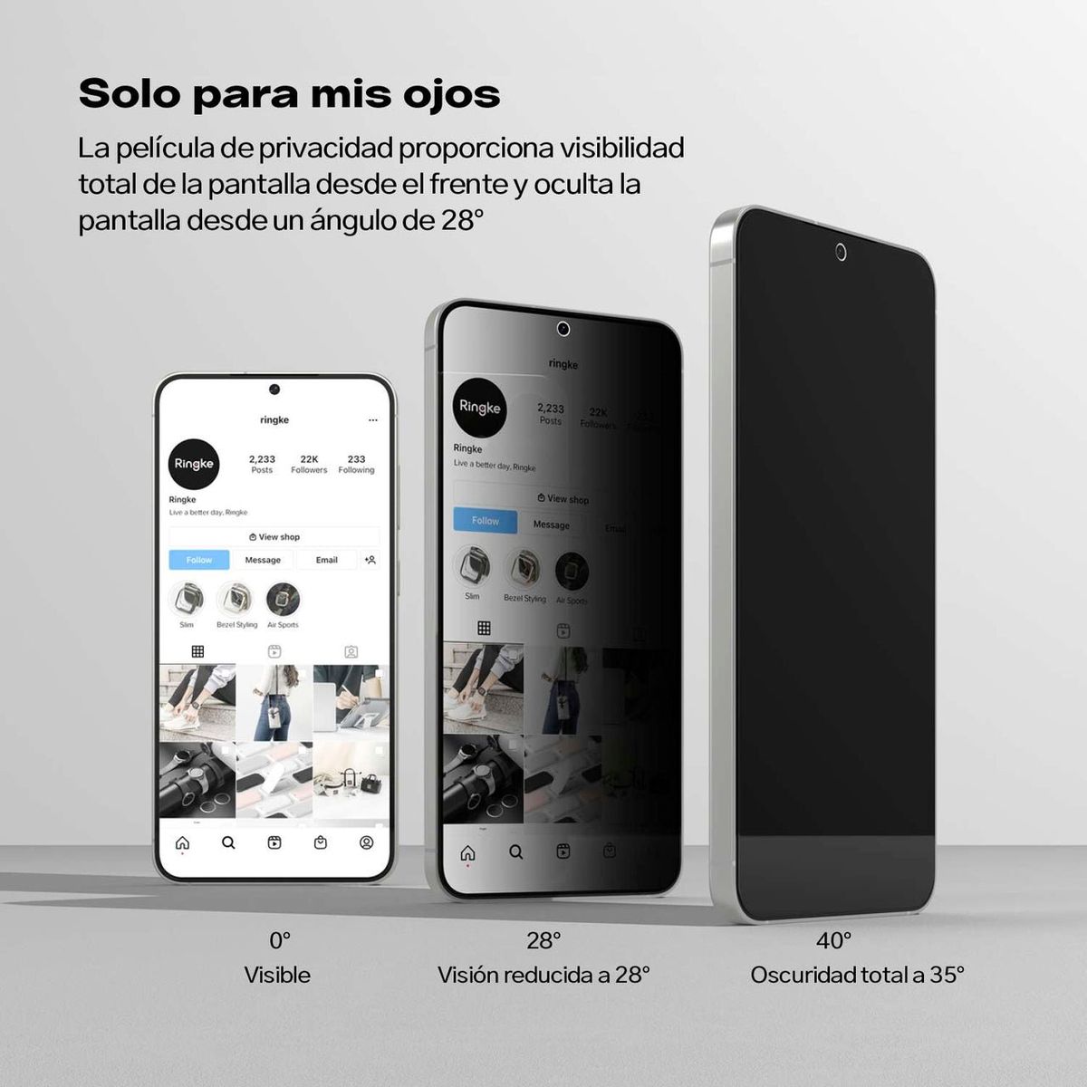 RINGKE - Mica Vidrio Templado Antiespia Galaxy S25 Galaxy S24 2 UND