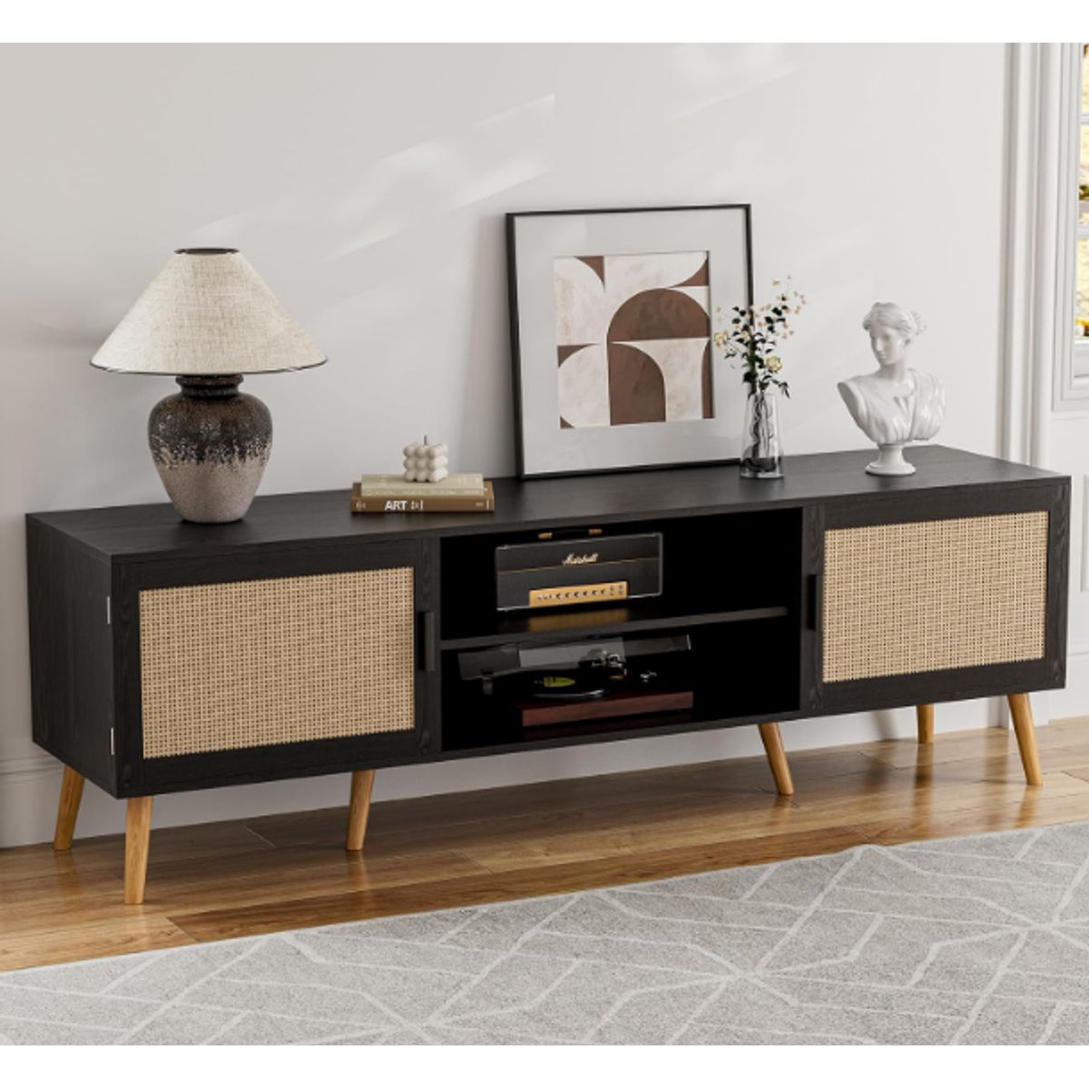 NACION MUEBLES - CENTRO DE TV NACION MUEBLES JAQUELINE COLOR NEGRO