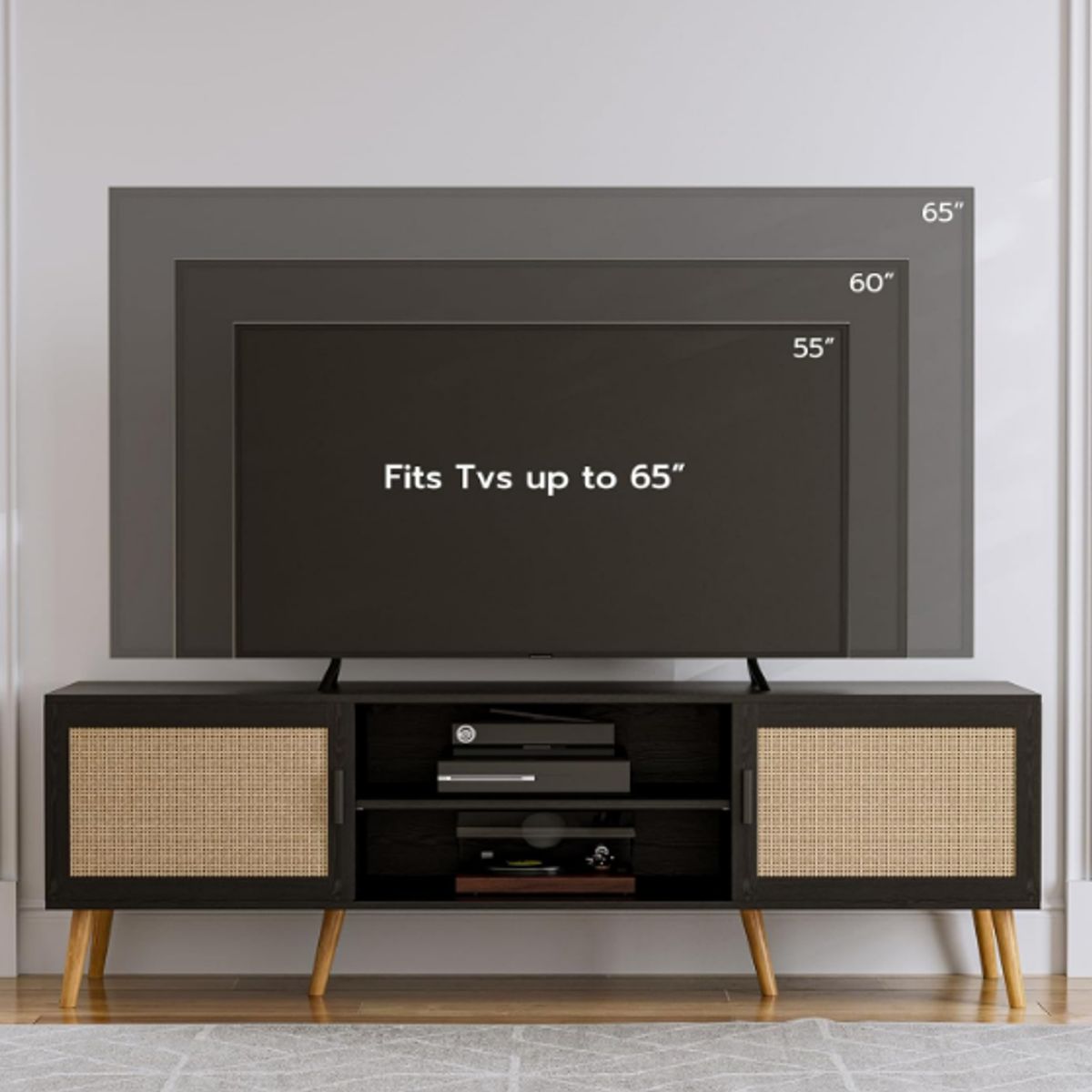 NACION MUEBLES - CENTRO DE TV NACION MUEBLES JAQUELINE COLOR NEGRO