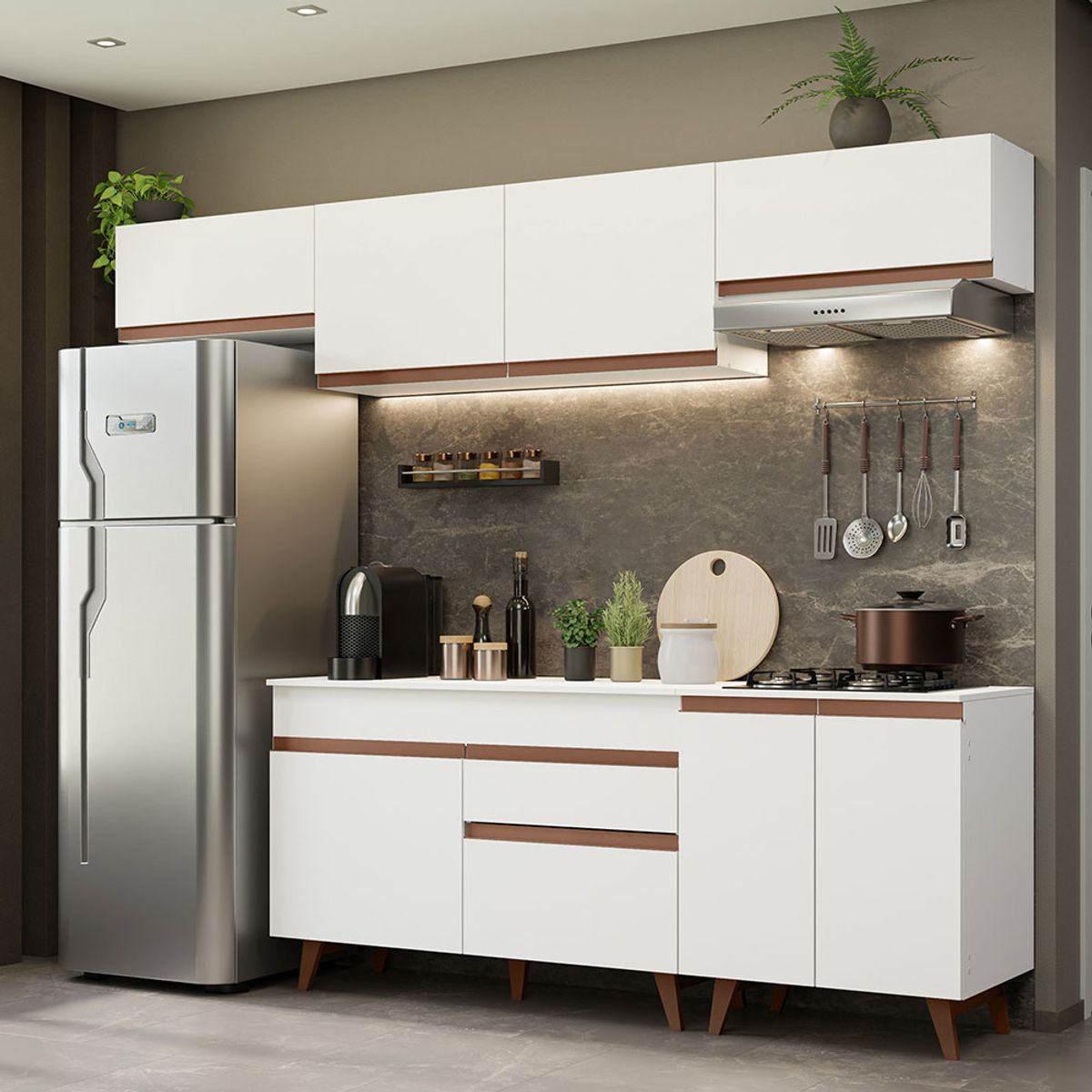MADESA - Mueble de Cocina Integral Reims 260 cm - Con Encimera 10