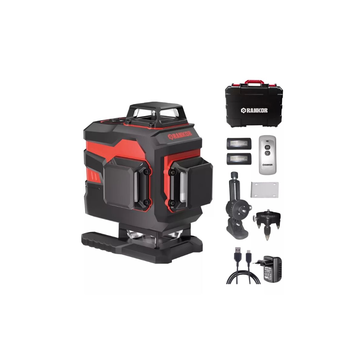 RANKOR - Nivel Láser Rankor Con 4x360° / 16 Líneas Led Verde Profes.