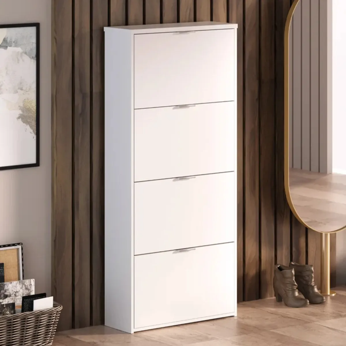 GENERICO - Zapatera Moderna Medaka Blanco R&R MUEBLES