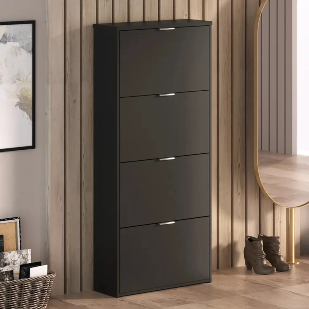 GENERICO - Zapatera Moderna Medaka Negro R&R MUEBLES