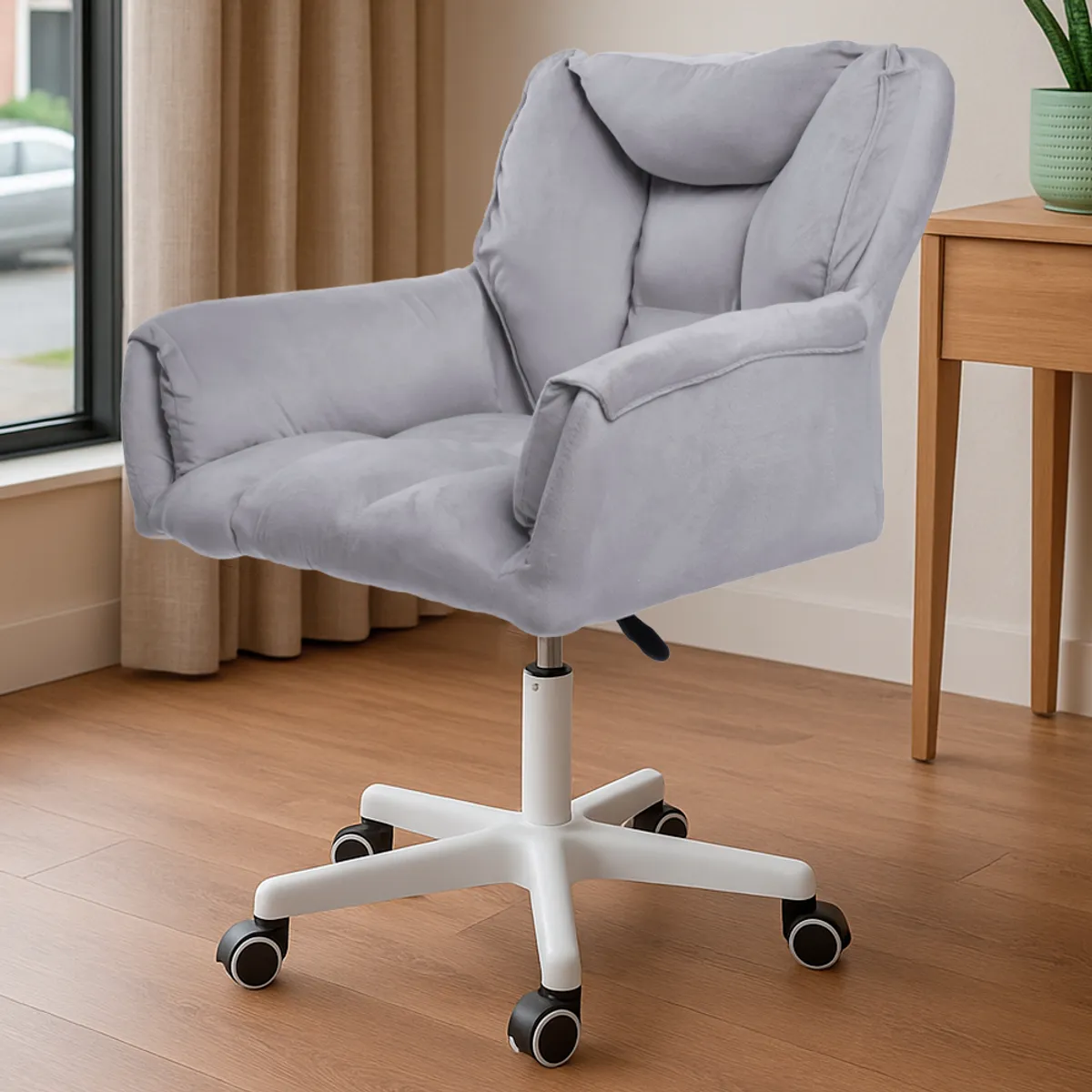 BUCKINGHAM - Silla Giratoria de Escritorio Oficina Buckingham Vanity Gris