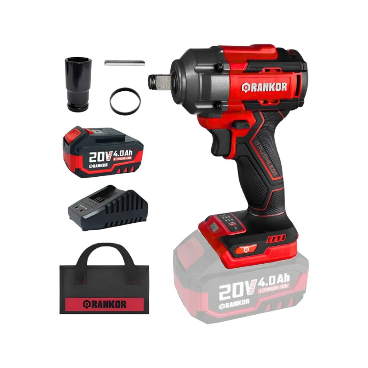 RANKOR - Llave De Impacto 20v 500nm Brushless Rankor Rliw20002