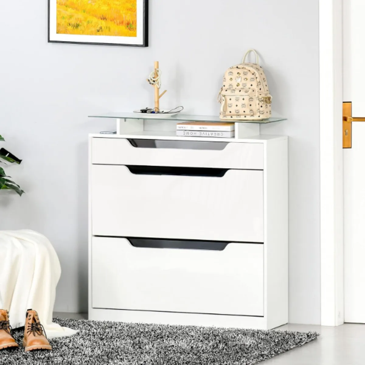 NACION MUEBLES - ZAPATERO NACION MUEBLES MINEBOT COLOR BLANCO