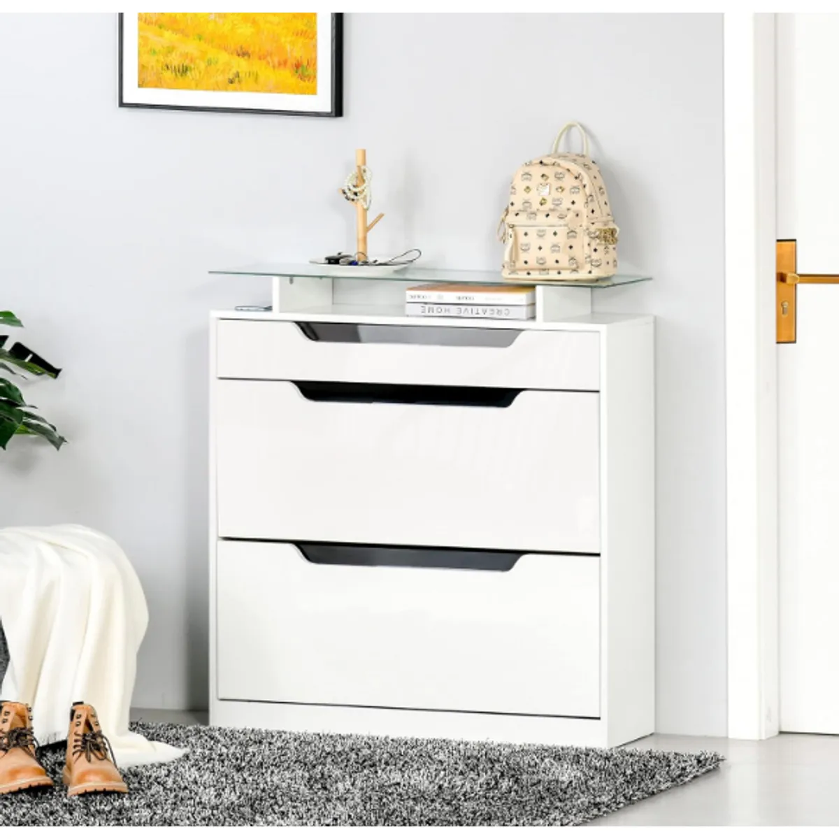 NACION MUEBLES - ZAPATERO NACION MUEBLES MINEBOT COLOR BLANCO