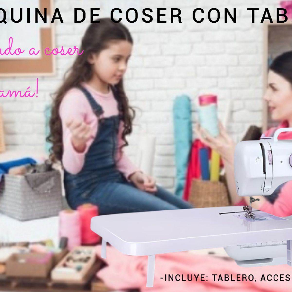 GENERICO - MÁQUINA COSER MULTIFUNCIONAL ELÉCTRICA CON TABLERO