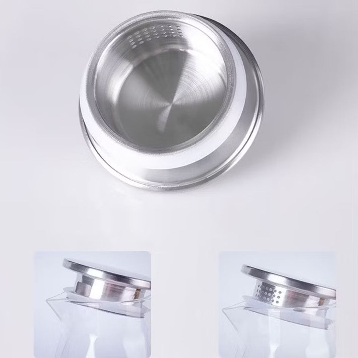 GENERICO - Tetera Moderna Color Dorado con Tapa de Acero Inox 1L