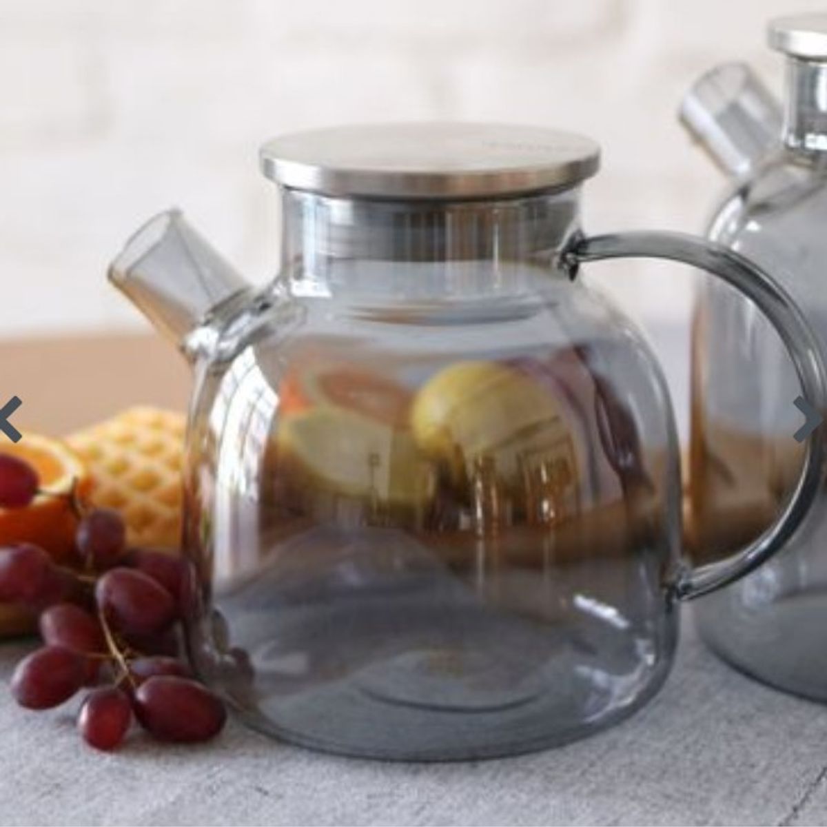 GENERICO - Tetera Moderna Color Gris con Tapa de Acero Inox 1L