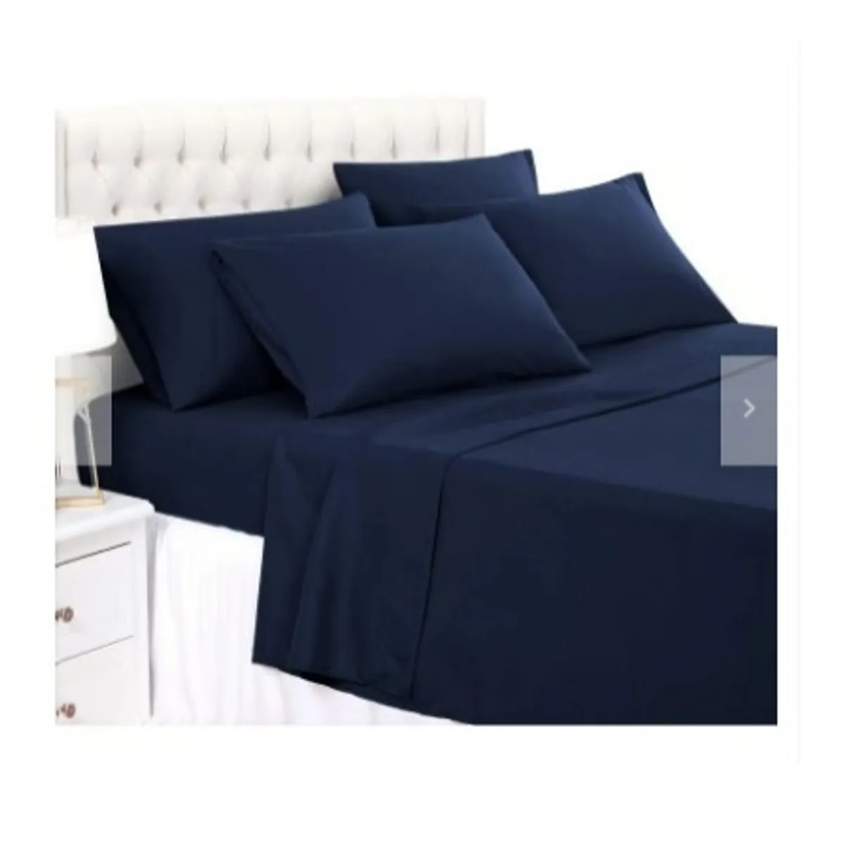 GENERICO - Sabanas De Algodón Bramante plaza y media azul marino