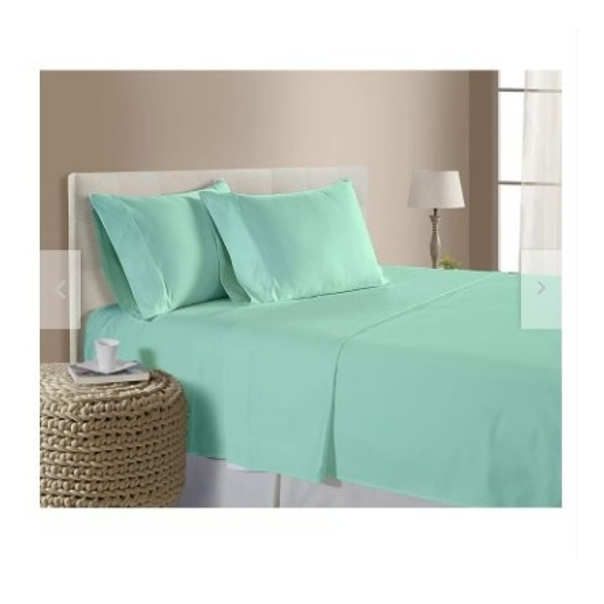 GENERICO - Sabanas De Algodón Bramante 2 plazas verde agua