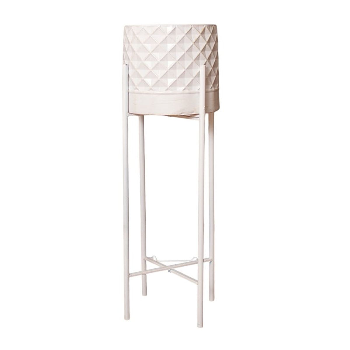 PANADECOR - Porta Macetero Moderno Metal Blanco 69cm