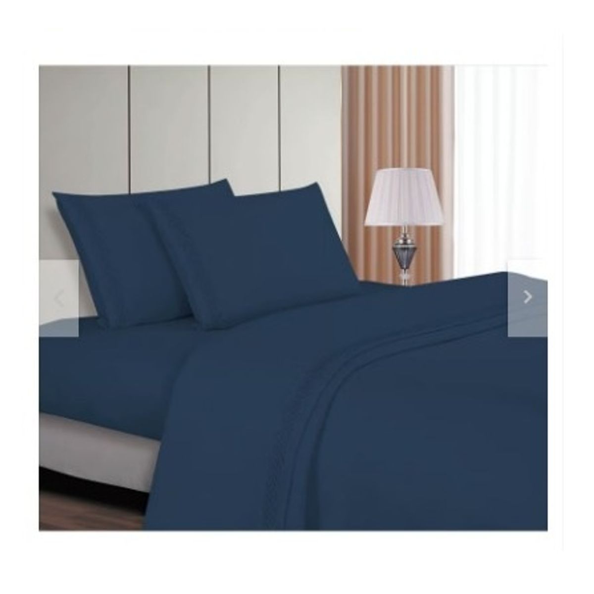 GENERICO - Sabanas De Algodón Bramante 2 plazas azul acero