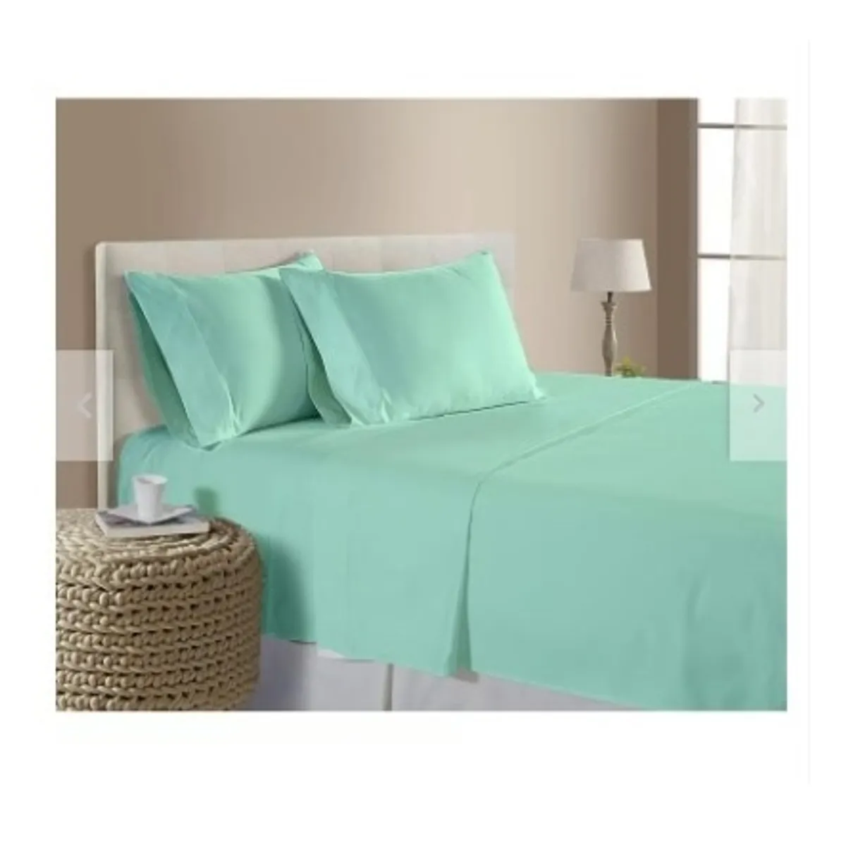 GENERICO - Sabanas De Algodón Bramante Queen verde agua