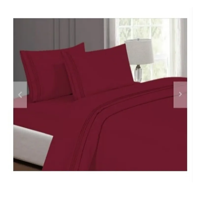 GENERICO - Sabanas De Algodón Bramante Queen vino tinto