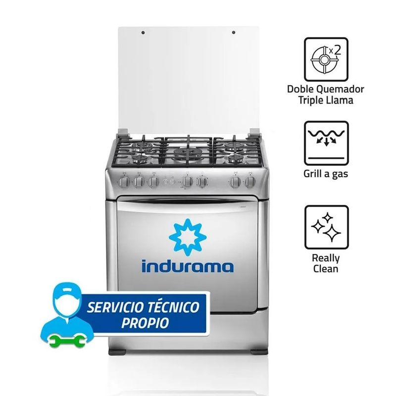 INDURAMA - Cocina Indurama de 5 Quemadores Firenze Zafiro