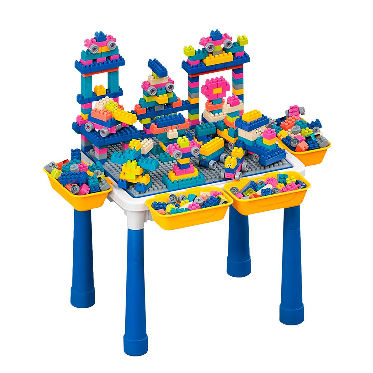 BUYPAL - Mesa de Bloques Multifuncional para Niños con 300 Piezas