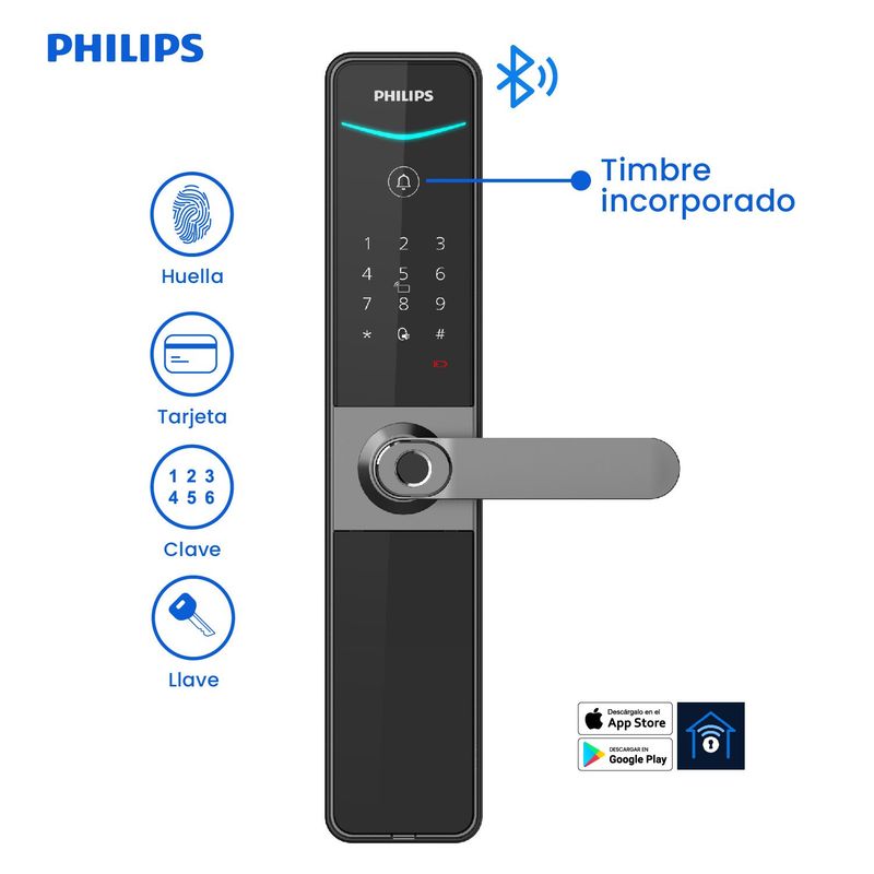PHILIPS - CERRADURA DIGITAL PHILIPS 610-5HBS