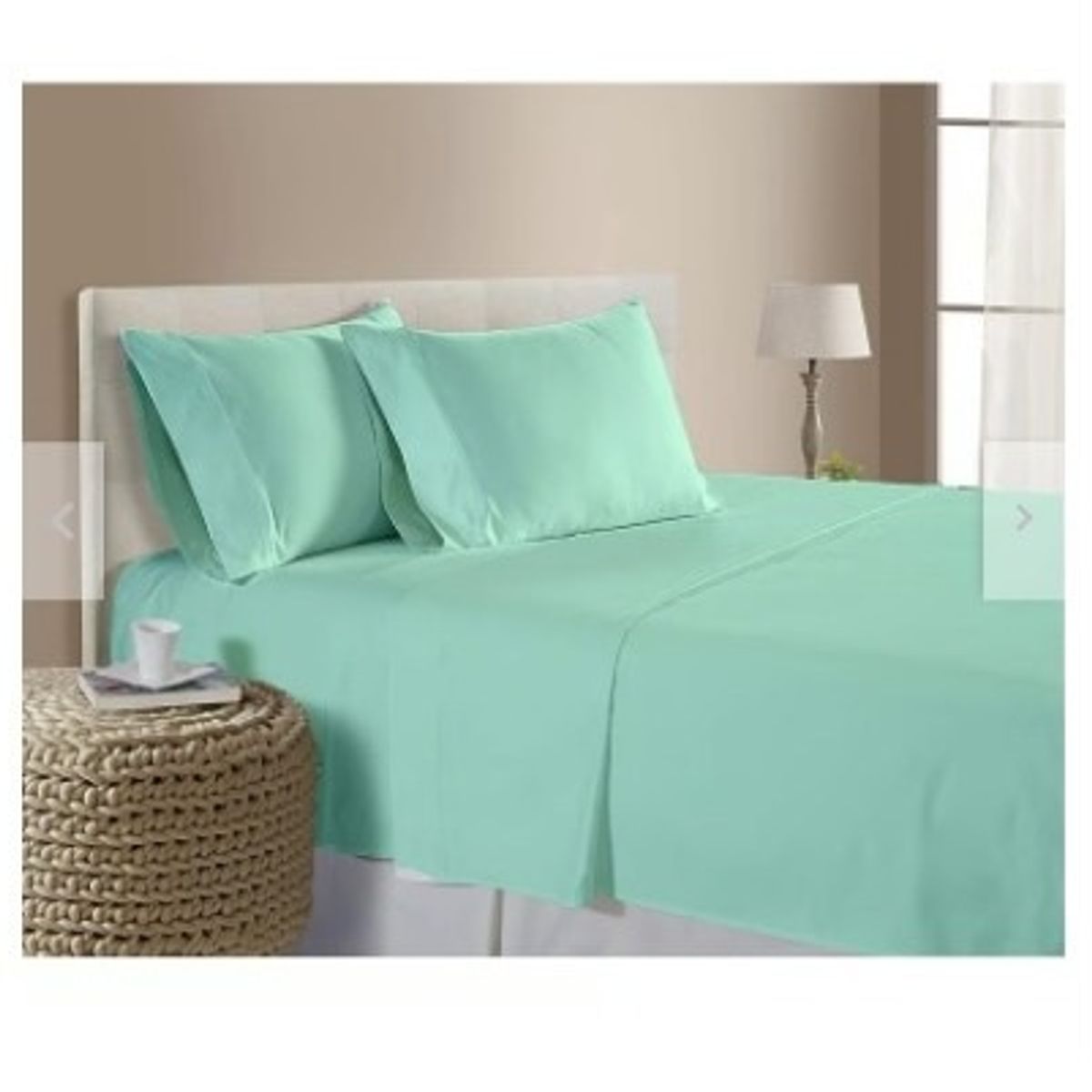 GENERICO - Sabanas De Algodón Bramante King verde agua