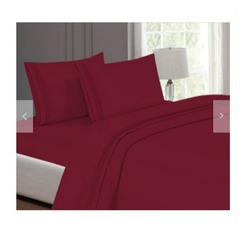 GENERICO - Sabanas De Algodón Bramante King vino tinto